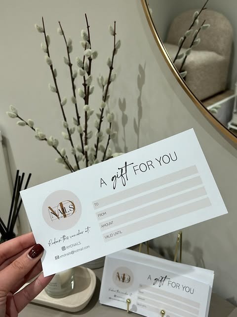 An MD Nails gift voucher